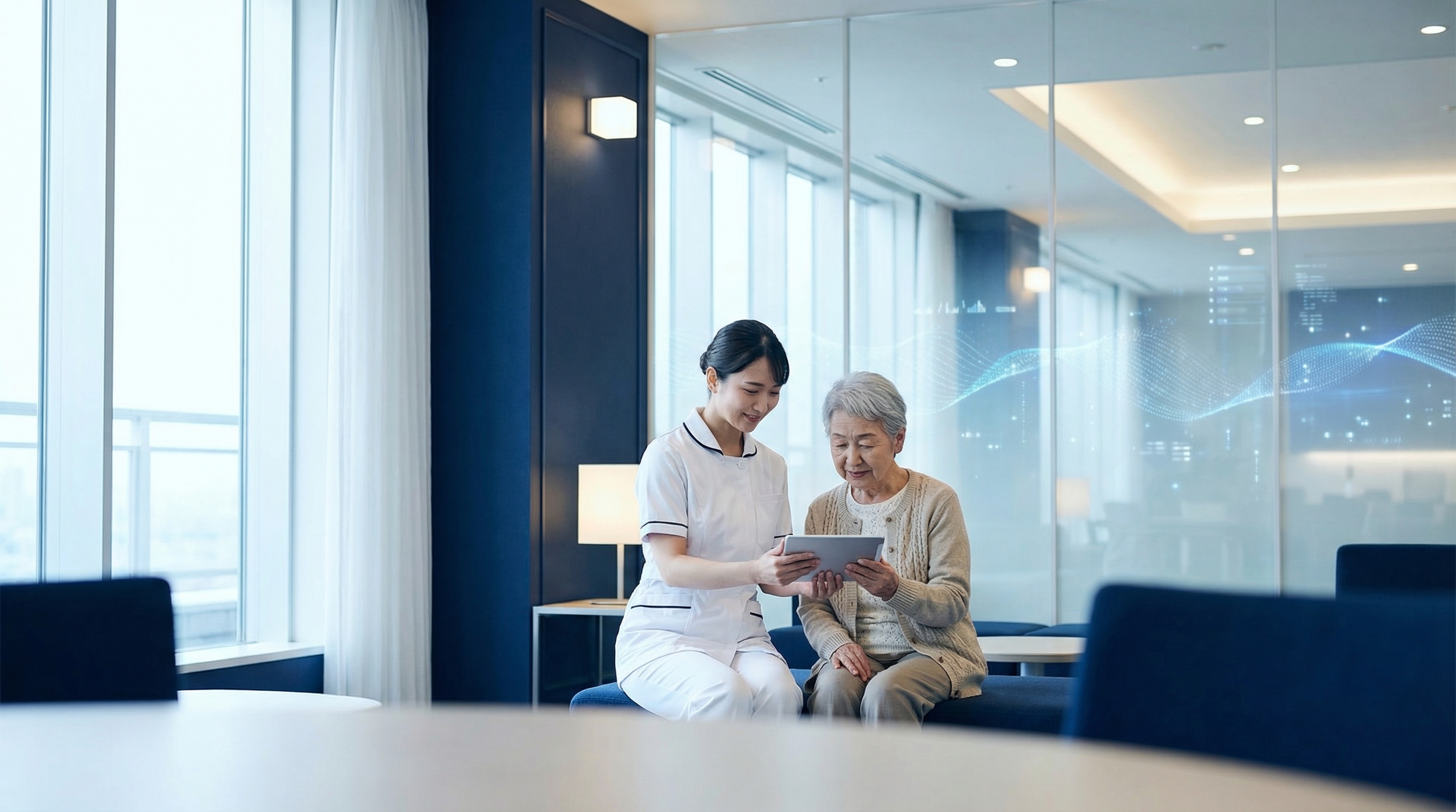 介護施設での見守りシステム導入イメージ